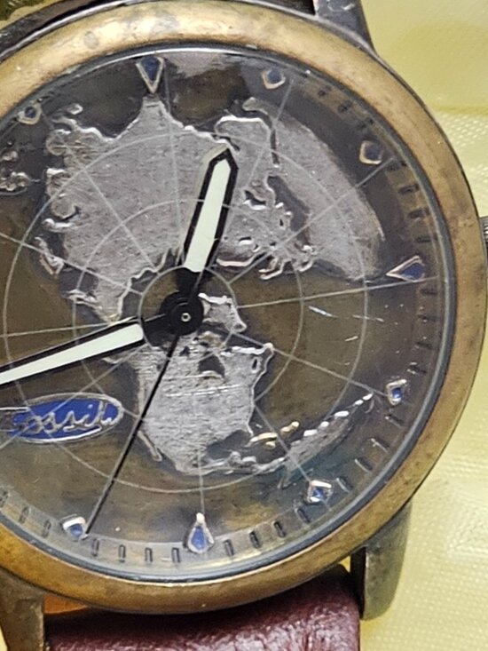 Vintage Planet Limited Edition Fossil World Map Watch New Battery
